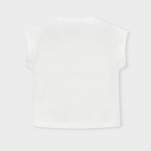 Tricou din bumbac pentru fete Mayoral, Alb - 3005-75 [5]