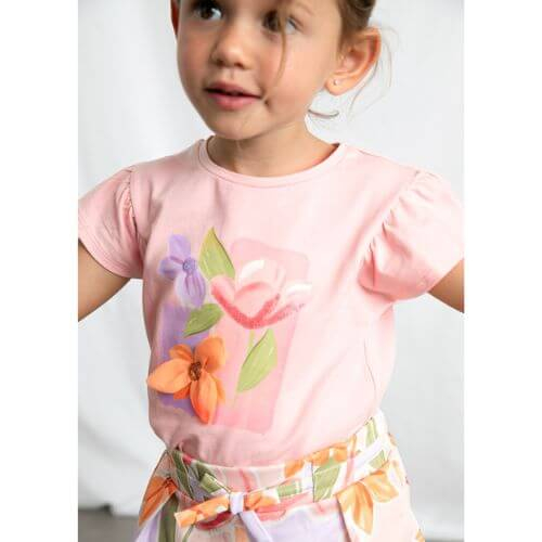 Tricou din bumbac pentru fete Mayoral, Blossom - 3007-83 [2]