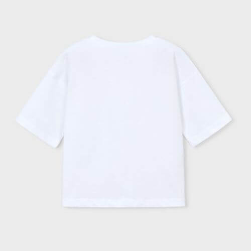 Tricou din bumbac pentru fete Mayoral, Alb - 3016-25 [6]