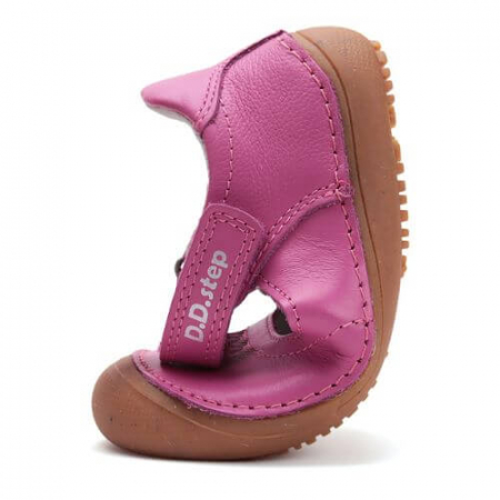 Balerini copii fete Barefoot din piele DD Step, Roz Inchis - H063-51900 [1]