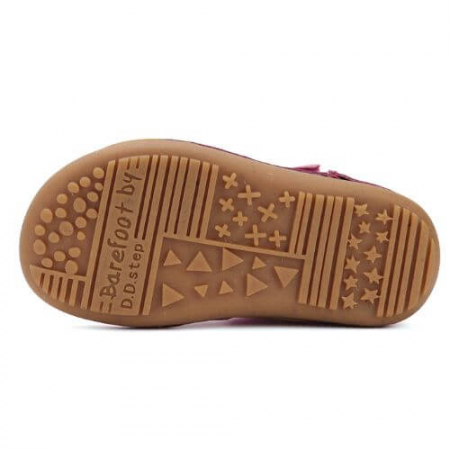 Balerini copii fete Barefoot din piele DD Step, Roz Inchis - H063-51900 [6]