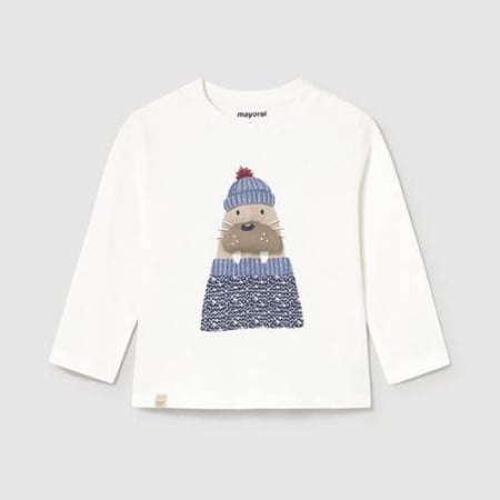 Bluza cu maneca lunga pentru baieti Mayoral, Alb - 2070-065 [2]