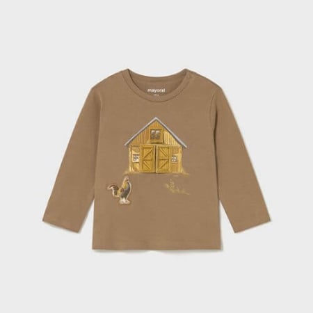 Imbracaminte Copii - Bluza cu maneca lunga pentru baieti Mayoral, Caramel - 2067-031