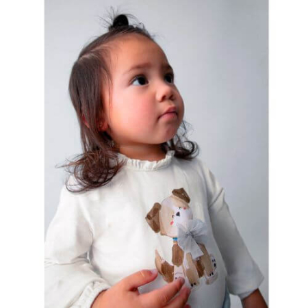Bluza cu maneca lunga pentru fete Mayoral, Alb - 2075-077 [3]