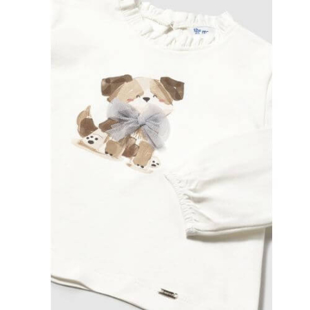 Bluza cu maneca lunga pentru fete Mayoral, Alb - 2075-077 [1]