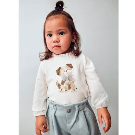 Bluza cu maneca lunga pentru fete Mayoral, Alb - 2075-077 [2]