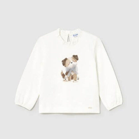 Bluza cu maneca lunga pentru fete Mayoral, Alb - 2075-077 [4]