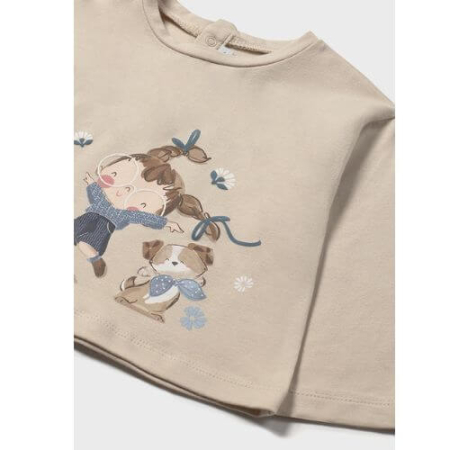 Imbracaminte Copii - Bluza cu maneca lunga pentru fete Mayoral, Crem - 2082-091