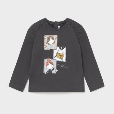 Bluza cu maneca lunga pentru fete Mayoral, Plumb - 2081-087 [1]