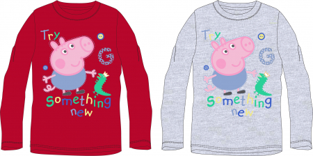 Bluze-Tricouri Fete - Bluza maneca lunga pentru fete cu personaj Peppa Pig - 52 02 938
