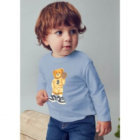 Imbracaminte Copii - Bluza cu maneca lunga pentru baieti Mayoral, Albastru - 2058-083