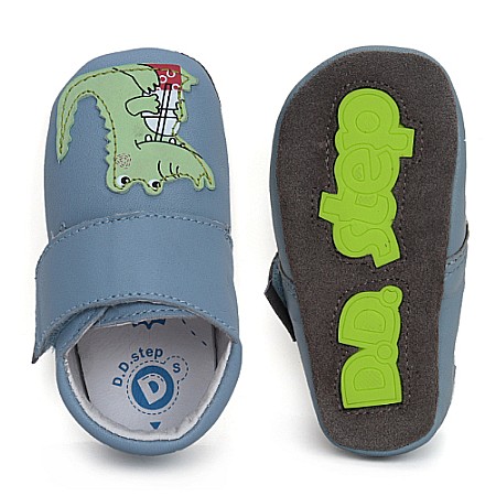 Pantofiori de interior copii baieti din piele DD Step, Albastru - K1596-41603 [4]