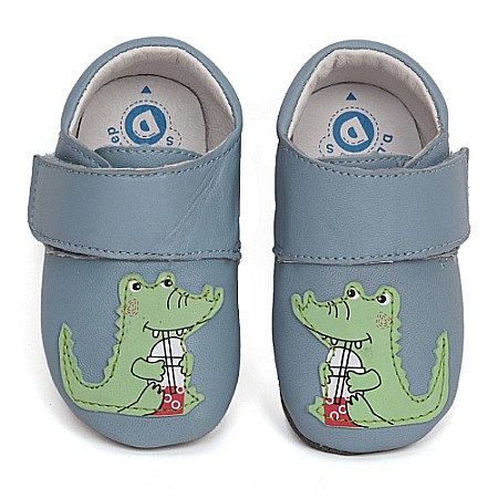 Pantofiori de interior copii baieti din piele DD Step, Albastru - K1596-41603 [2]