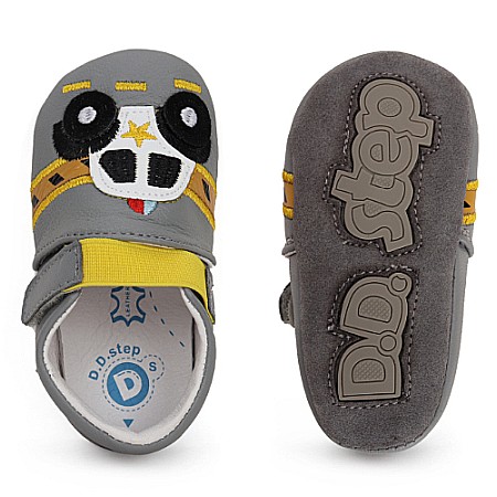 Pantofiori de interior copii baieti din piele DD Step, Gri - K1596-41928 [2]