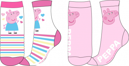 Accesorii - Ciorapei lungi pentru fete cu personaj Peppa Pig - 52-34-897