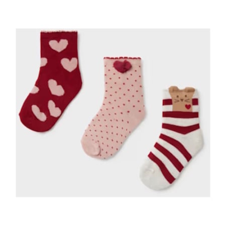 Accesorii - Set 3 perechi de șosete cu inimioare fetițe Mayoral - 10250-010