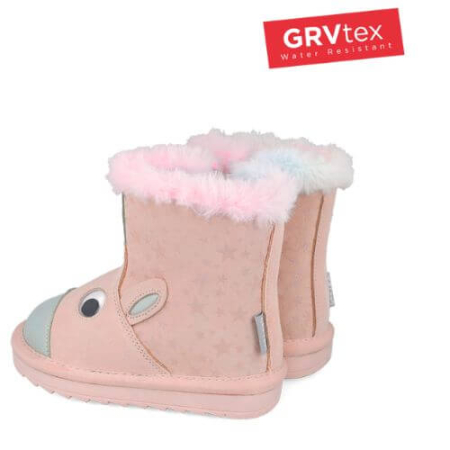 Cizme copii fete din material sintetic imblanite Garvalin, Roz - 251556-A032 [3]
