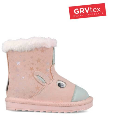 Cizme copii fete din material sintetic imblanite Garvalin, Roz - 251556-A032 [2]