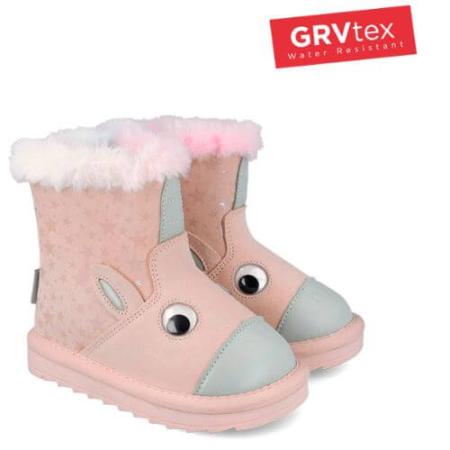 Cizme copii fete din material sintetic imblanite Garvalin, Roz - 251556-A032 [1]