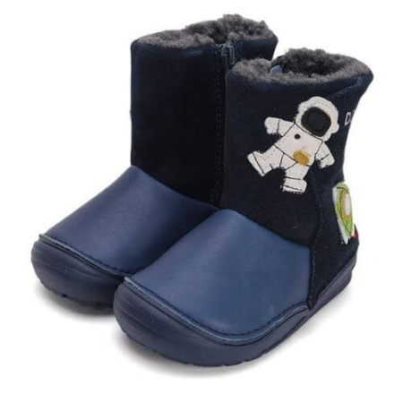 Cizme copii baieti din piele imblanite DD Step,Albastru - W071-42496 [1]