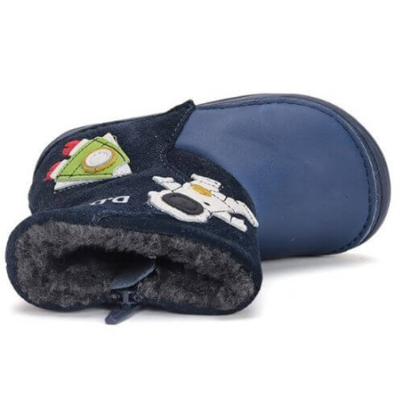 Cizme copii baieti din piele imblanite DD Step,Albastru - W071-42496 [4]