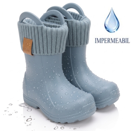 Cizme baieti - Cizme ploaie copii baieti impermeabile DD Step, Albastru - 106-52859
