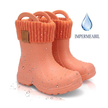 Ghete & Cizme Junior - Cizme ploaie copii fete impermeabile DD Step, Portocaliu - 106-52225