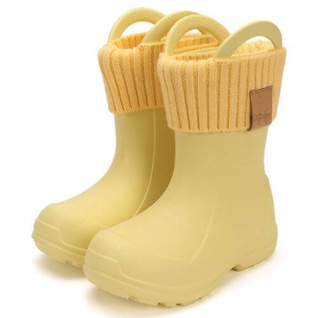 Noua Colectie De Toamna - Cizme ploaie copii fete impermeabile DD Step, Galben - 106-52295