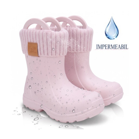 Ghete & Cizme Junior - Cizme ploaie copii fete impermeabile DD Step, Roz - I106-42443