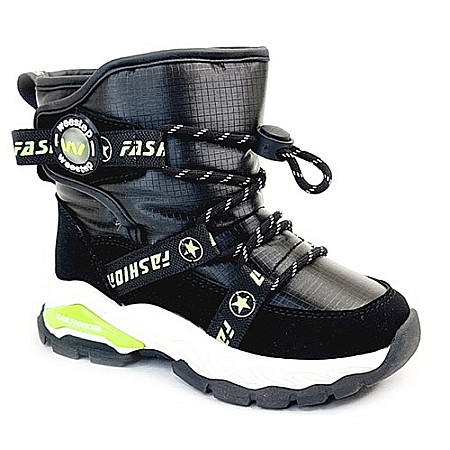 Cizme copii baieti impermeabile îmblănite WeeStep, Negru - R190667025 BK [0]