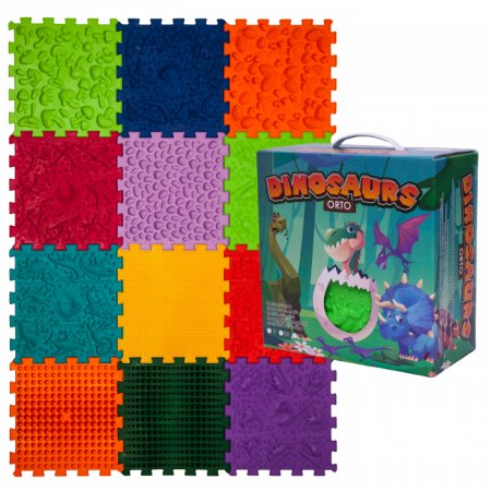 Covoras de masaj Ortek Dinozauri Puzzle-uri 12 elemente + 8 triunghiuri [2]