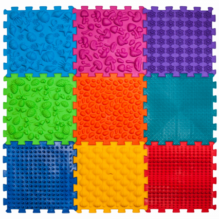 Coltul Ortopedic - Covoras ortopedic pentru masaj Puzzle "Mix" 9 elemente