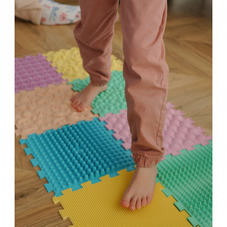 Covoras pentru masaj "Mix Puzzle-uri" 10 elemente Pastel [1]