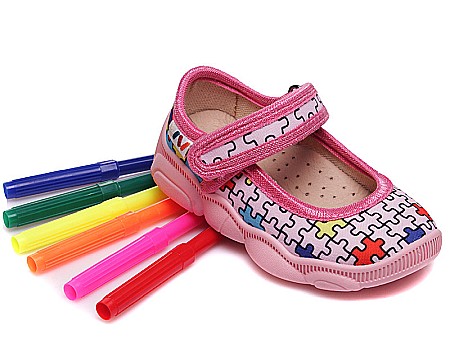 Pantofiori interior fete - Espadrile sport de colorat pentru fete