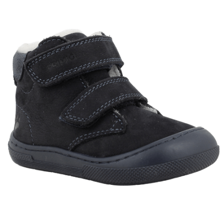 Incaltaminte Baieti - Ghete băieți Barefoot din piele îmblănite Primigi, Navy/Lână - 2411133