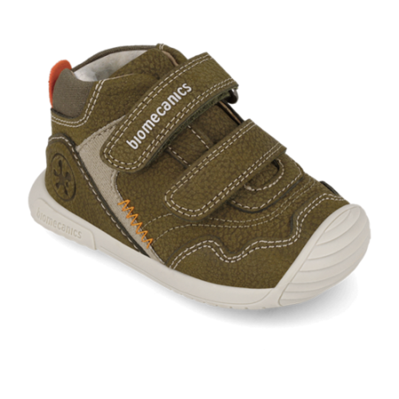 Colecții Noi - Ghete băieți din piele Biomecanics, Verde Kaki - 261125-B788FB