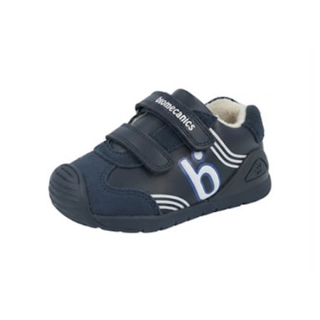 Pantofiori sport baieti - Ghete băieți din piele îmblănite Biomecanics, Navy/Albastru - 261115-A183FB (Exclusiv)