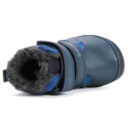 Ghete copii baieti Barefoot din piele imblanite DD Step, Albastru - W070-52893 [6]