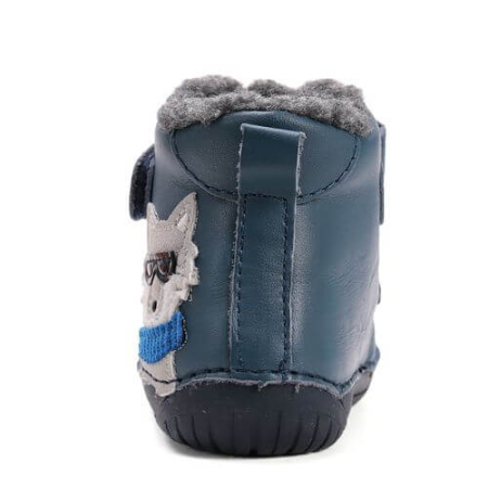 Ghete copii baieti Barefoot din piele imblanite DD Step, Albastru - W070-52893 [4]