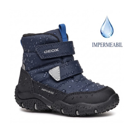 Lichidare Geox - Ghete copii baieti din material sintetic Impermeabile Geox, Albastru - B4620B_0FU50_C4226