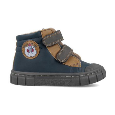 Pantofiori sport baieti - Ghete băieți îmblănite Garvalin Botin Urban, Bleumarin - 261330-A089