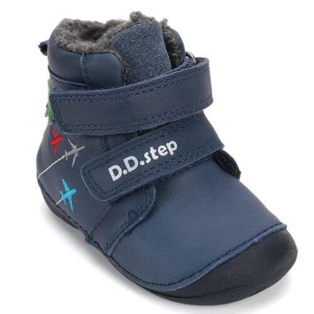 Ghete copii baieti din piele imblanite DD Step, Albastru - W015-52347A [2]