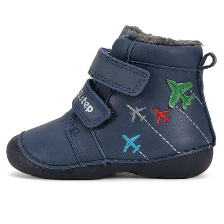 Noua Colectie De Toamna - Ghete copii baieti din piele imblanite DD Step, Albastru - W015-52347A