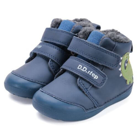 Ghete copii baieti din piele imblanite DD Step, Albastru - W066-52525A [2]