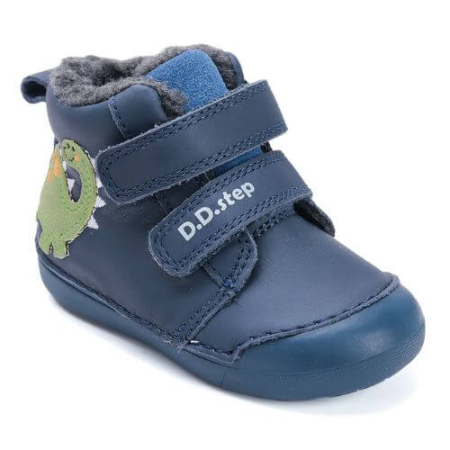 Ghete copii baieti din piele imblanite DD Step, Albastru - W066-52525A [1]