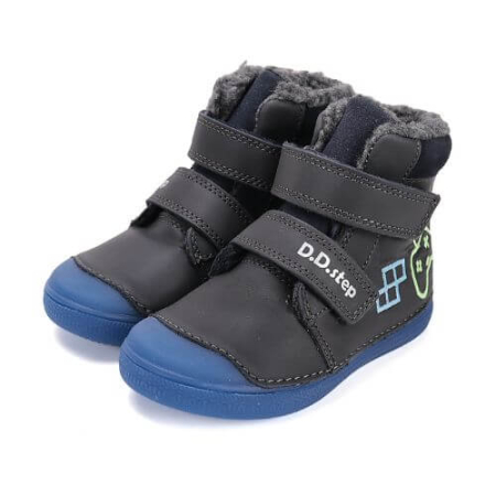 Ghete copii baieti din piele imblanite DD Step, Albastru - W049-52250B [2]