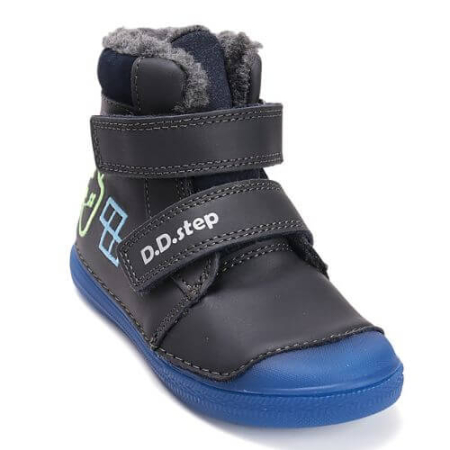 Ghete copii baieti din piele imblanite DD Step, Albastru - W049-52250B [7]