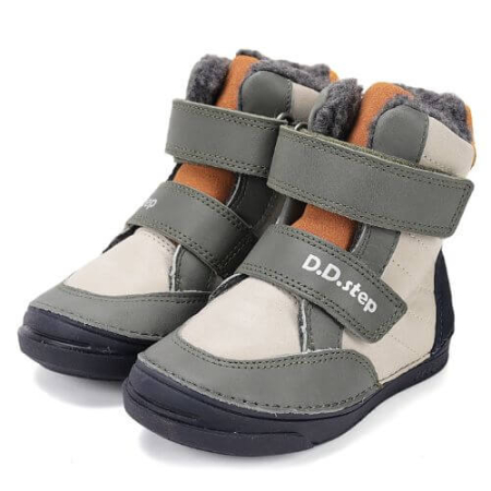 Ghete copii baieti din piele imblanite DD Step, Khaki - W040-52404A [1]