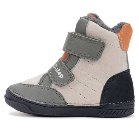 Ghete - Ghete copii baieti din piele imblanite DD Step, Khaki - W040-52404A