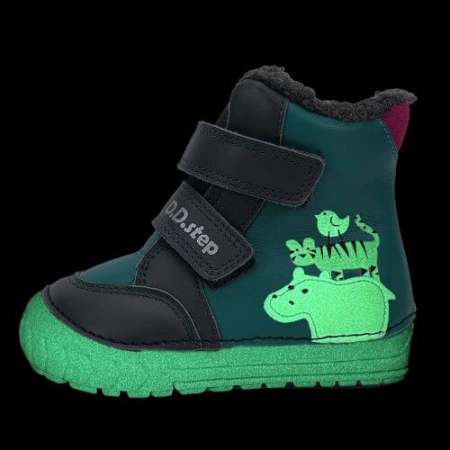 Ghete copii baieti din piele imblanite DD Step, Albastru -W029-52287 [1]